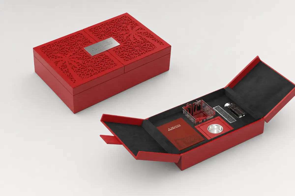 Premium red rigid gift box representing the Bonito Packaging mission of creative custom solutions.